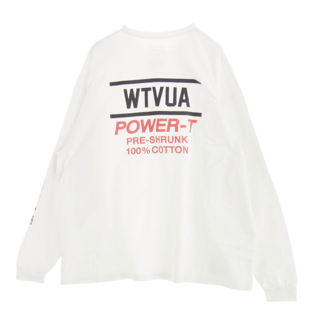 WTAPS ダブルタップス 22AW 22217OND-CSM02 POWER-T / LS / ONEITA バックプリント 長袖 クルーネック ロングスリーブ Tシャツ ホワイト系 SIZE X04【中古】