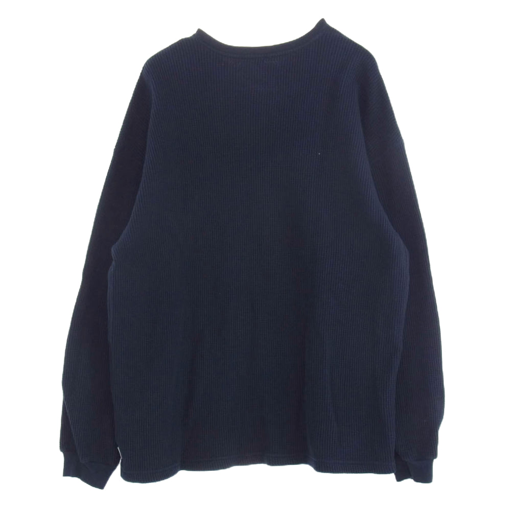WTAPS ダブルタップス 222ATDT-CSM15 Waffle LS Cotton. Loose. Sign Navy ワッフル  LS  コットン ルーズ サイン ニット ネイビー ネイビー系 SIZE X03【中古】