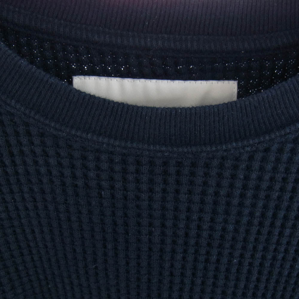 WTAPS ダブルタップス 222ATDT-CSM15 Waffle LS Cotton. Loose. Sign Navy ワッフル  LS  コットン ルーズ サイン ニット ネイビー ネイビー系 SIZE X03【中古】