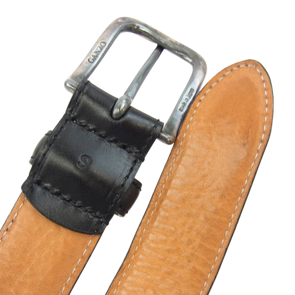 GANZO ガンゾ BRIDLE ブライドル レザー ベルト ブラック系 S【中古】