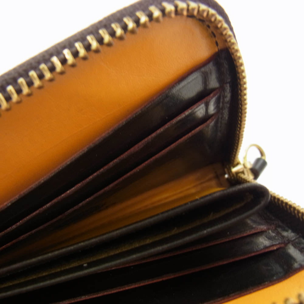 GANZO ガンゾ gud ジーユーディー ZIPパース コンパクトウォレット L字ファスナー ジップパース バーガンディ ダークブラウン系【中古】