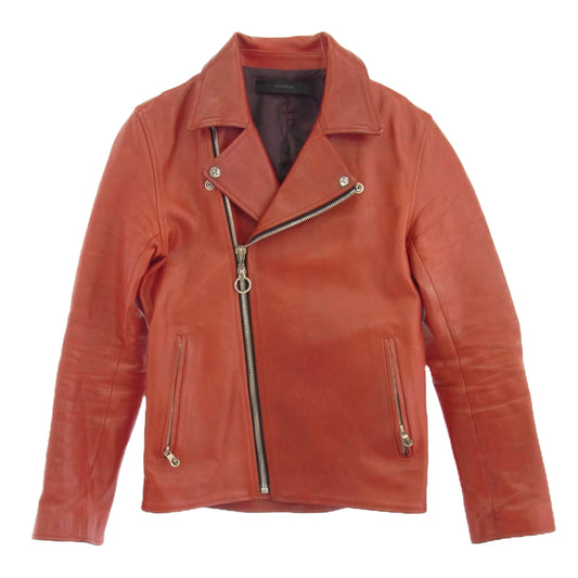 BACKBONE バックボーン BB15SS-LB100HK × haraKIRI ハラキリ ダブル レザー ライダース ジャケット レッド レッド系 S【中古】