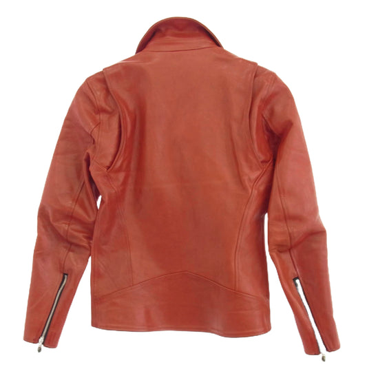 BACKBONE バックボーン BB15SS-LB100HK × haraKIRI ハラキリ ダブル レザー ライダース ジャケット レッド レッド系 S【中古】