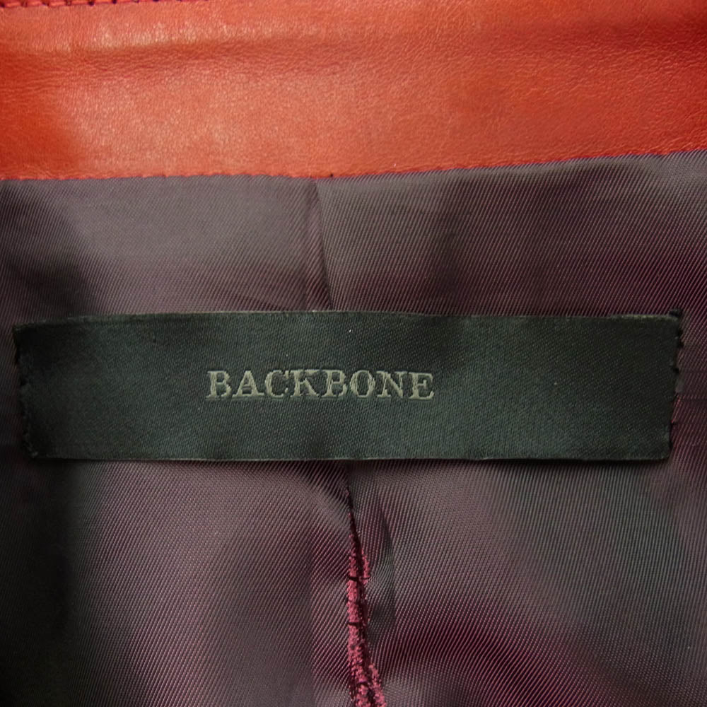 BACKBONE バックボーン BB15SS-LB100HK × haraKIRI ハラキリ ダブル レザー ライダース ジャケット レッド レッド系 S【中古】