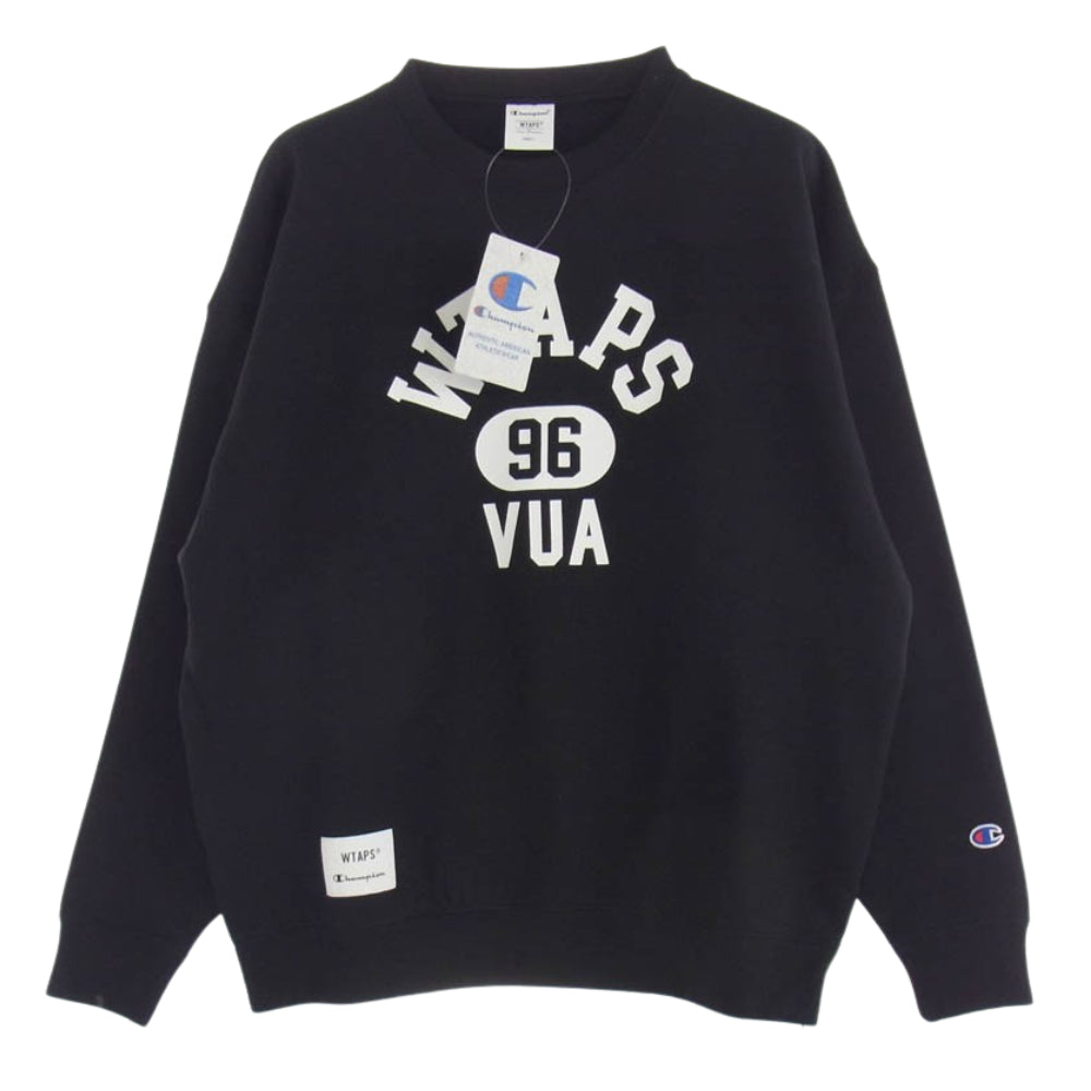 WTAPS ダブルタップス 24AW 242HBCHD-CSM03S ACADEMY CREW NECK CTPL. CHAMPION チャンピオン カレッジプリント クルーネック スウェット ブラック系 S【極上美品】【中古】