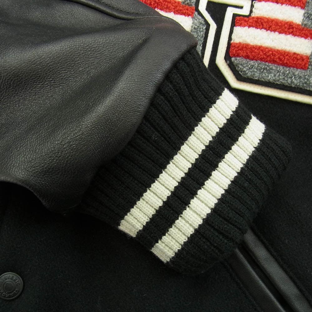 HYSTERIC GLAMOUR ヒステリックグラマー 21AW 02213AB07 VIXEN GIRL刺繍 ヴァーシティ ジャケット ヴィクセンガール 袖シープレザー スタジャン ブラック系 M【中古】