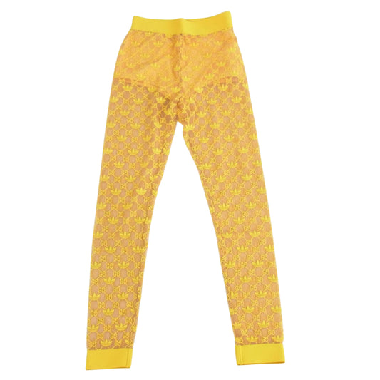 GUCCI グッチ 693446 × ADIDAS アディダス GG柄 チュール パンツ イエロー系 S【美品】【中古】
