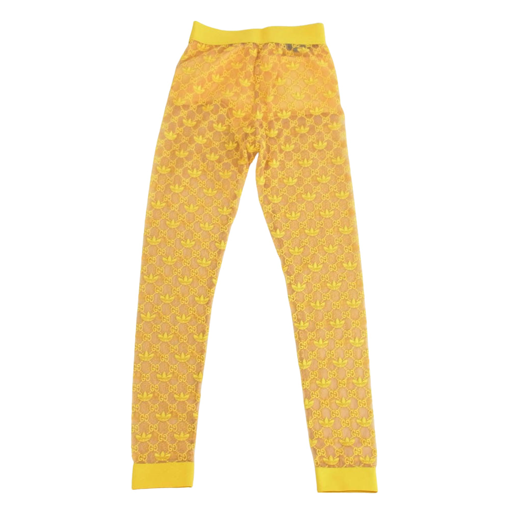 GUCCI グッチ 693446 × ADIDAS アディダス GG柄 チュール パンツ イエロー系 S【美品】【中古】
