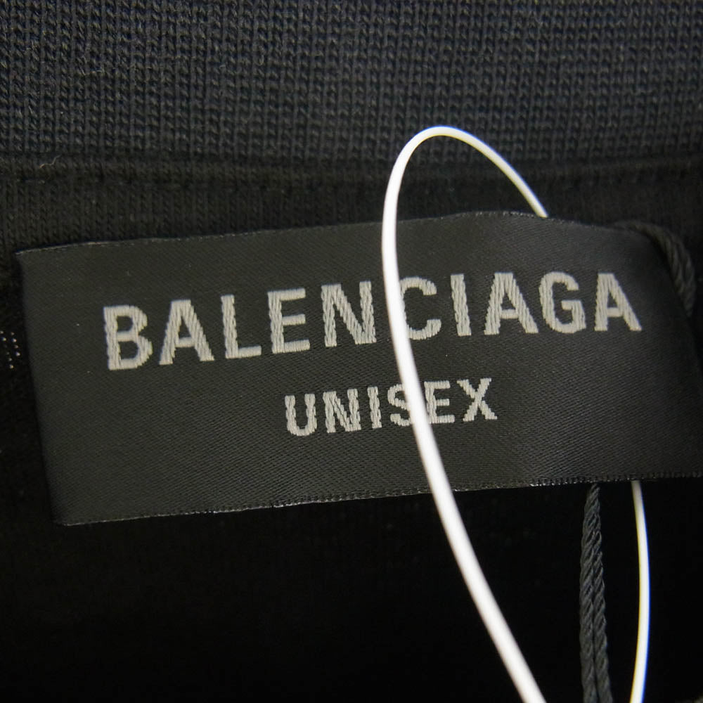 BALENCIAGA バレンシアガ 22ss 698811 Upside Down T-Shirt Oversized アップサイド ダウン ダメージ加工 リメイク Tシャツ ブラック系 1【極上美品】【中古】