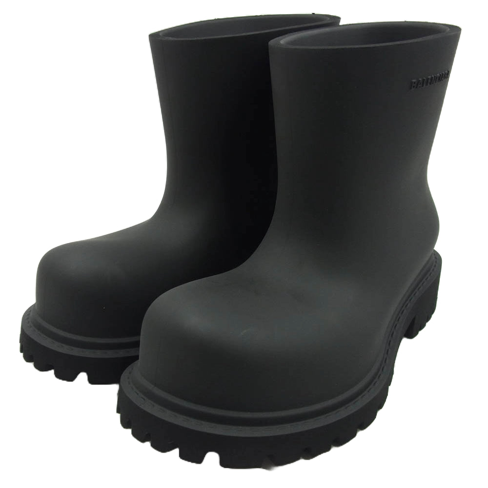 BALENCIAGA バレンシアガ 770589 Steroid Bootie ステロイド ブーツ ハイカット ラバー ブラック系 チャコール系 41【美品】【中古】