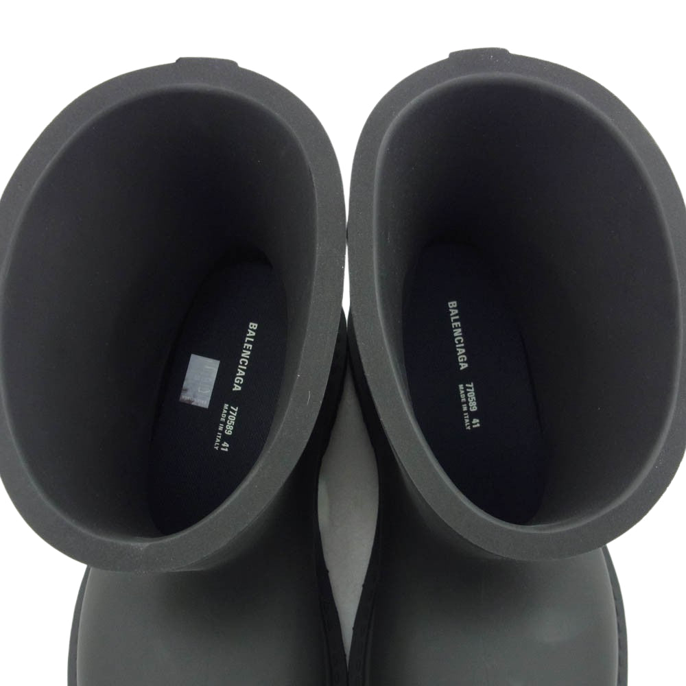 BALENCIAGA バレンシアガ 770589 Steroid Bootie ステロイド ブーツ ハイカット ラバー ブラック系 チャコール系 41【美品】【中古】