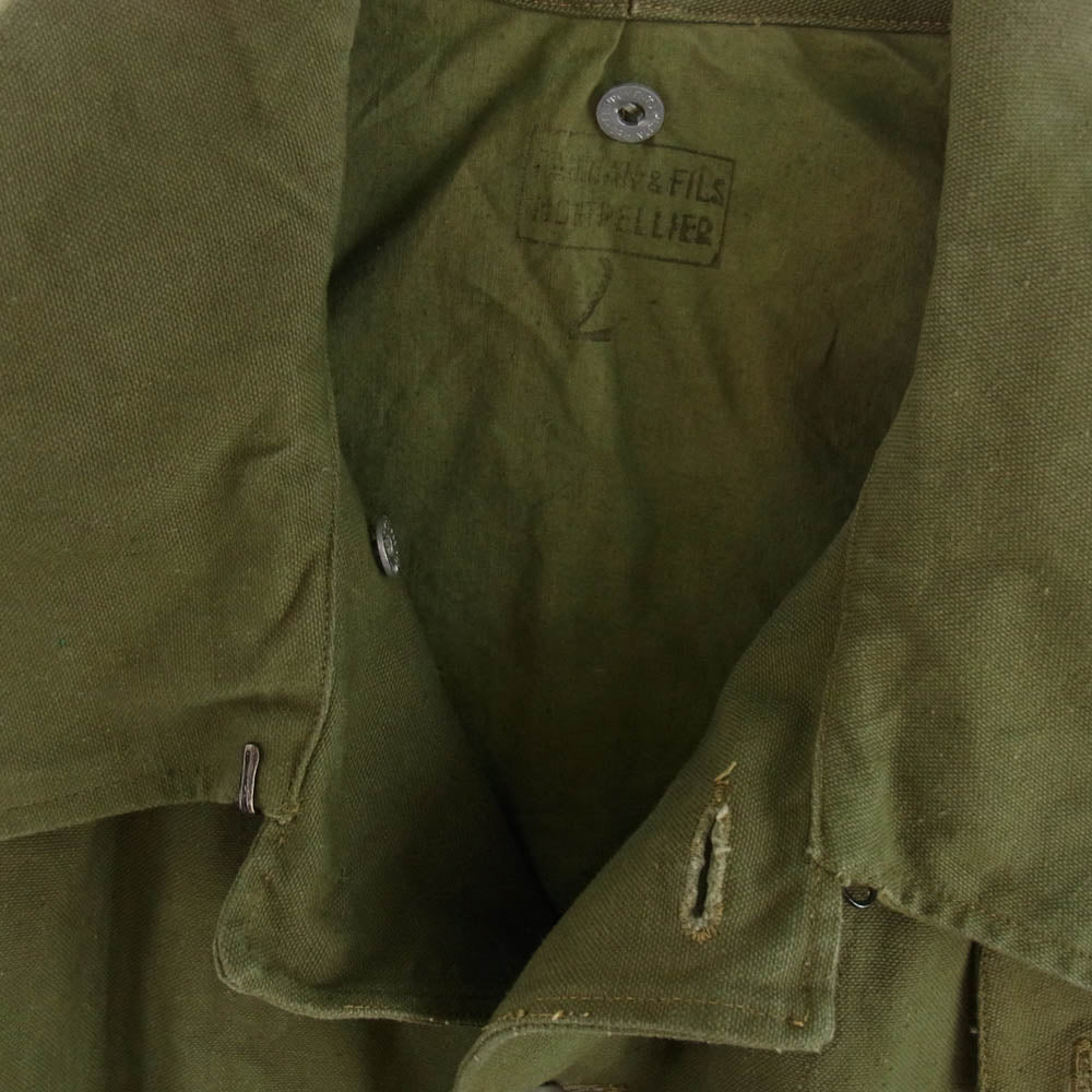 ヴィンテージ 50s FRENCH ARMY フランス軍  M-35 モーターサイクル コート モスグリーン系【中古】