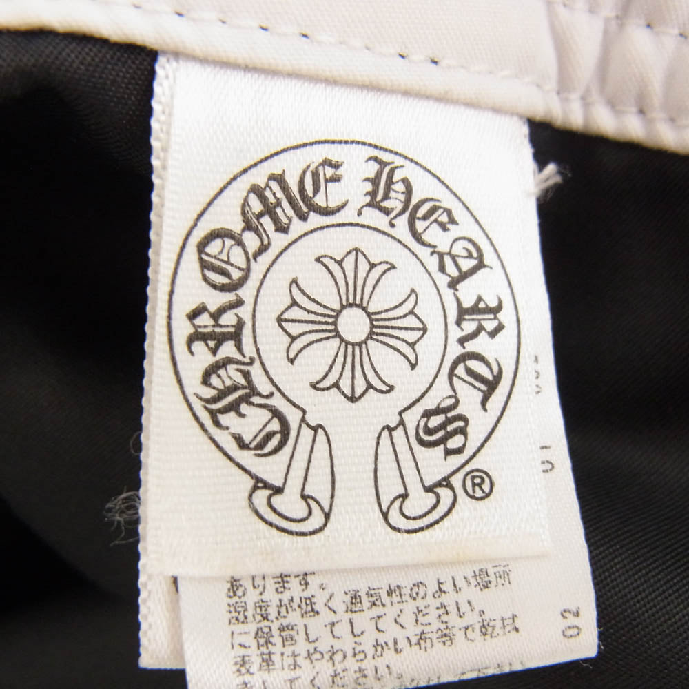CHROME HEARTS クロムハーツ（原本無） レザー CHプラス クロスパッチ付き スター スクロールラベル ショーツ ハーフパンツ ブラック系 シルバー系 30【中古】