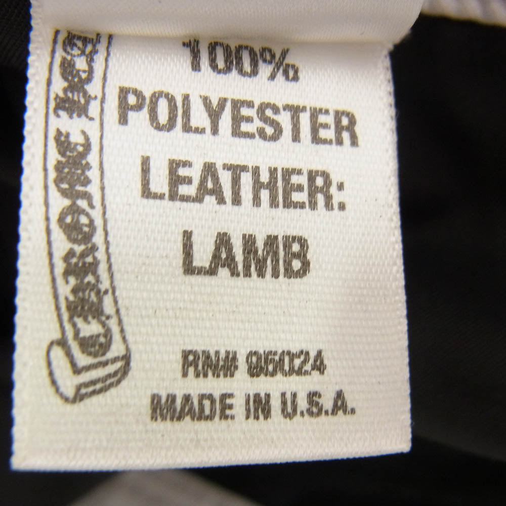 CHROME HEARTS クロムハーツ（原本無） レザー CHプラス クロスパッチ付き スター スクロールラベル ショーツ ハーフパンツ ブラック系 シルバー系 30【中古】