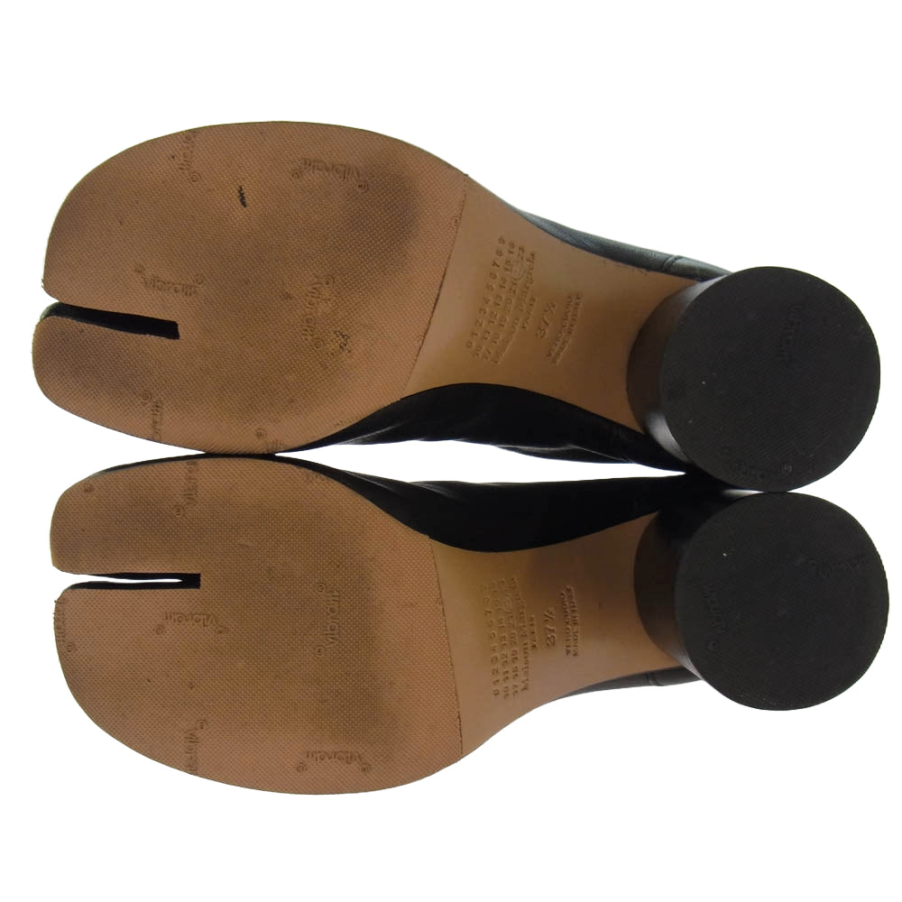 MAISON MARGIELA メゾンマルジェラ S58WU0260 Vintage Leather TABI ヴィンテージレザー 足袋 タビ ヒール ブーツ 37.5 裏張り補修済み ブラック系 37.5【中古】