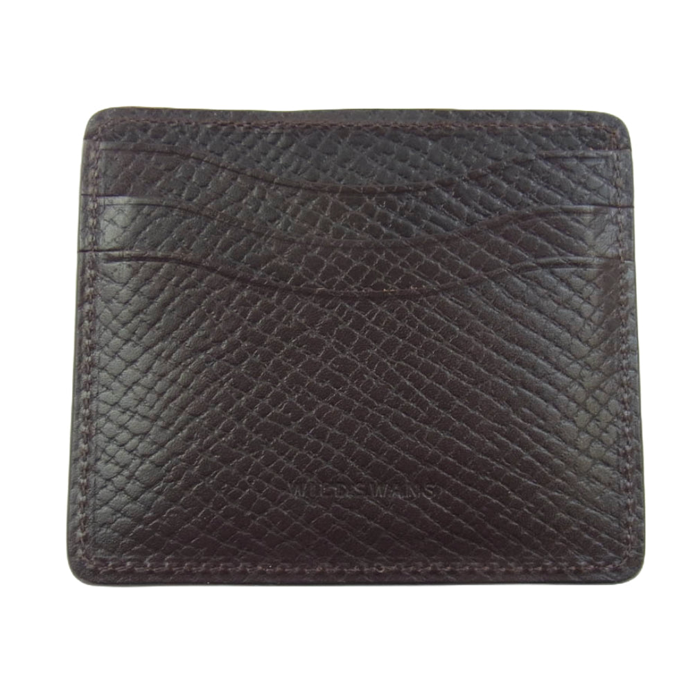 WILDSWANS ワイルドスワンズ MINIMAL チョコ レザー マネークリップ カードケース ダークブラウン系【極上美品】【中古】