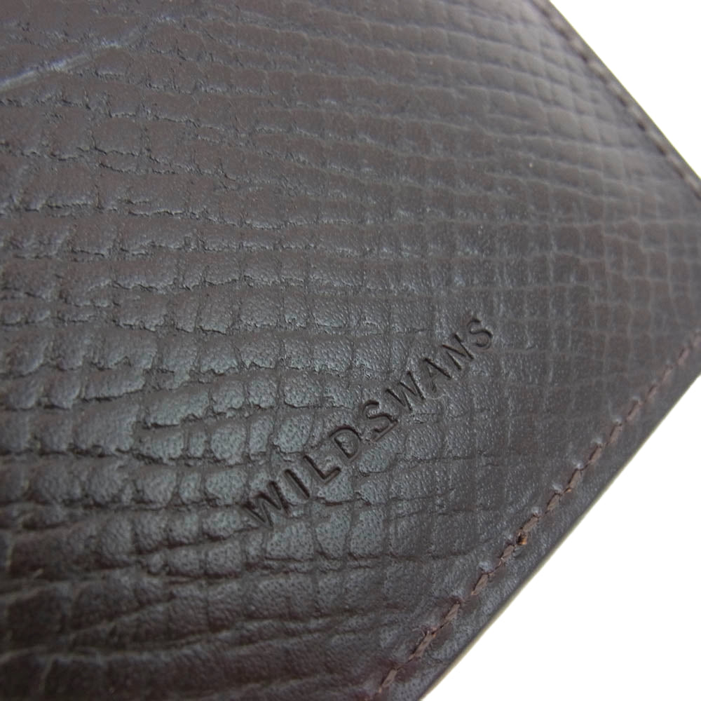 WILDSWANS ワイルドスワンズ MINIMAL チョコ レザー マネークリップ カードケース ダークブラウン系【極上美品】【中古】