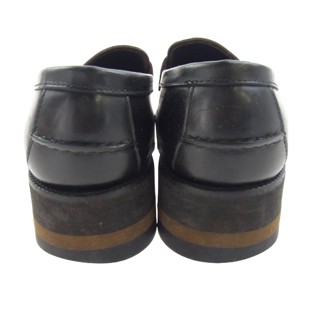 COMME des GARCONS HOMME PLUS コムデギャルソンオムプリュス 94aw FK04003 縮絨期 シャークソール コインローファー レザー シューズ ブラック系 25.5cm【中古】