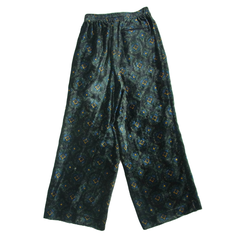 TOGA トーガ TV92-FF314 virilis ビリリース VELVET PRINT PANTS 総柄 ベルベット イージー パンツ ブラック系 モスグリーン系 44【中古】