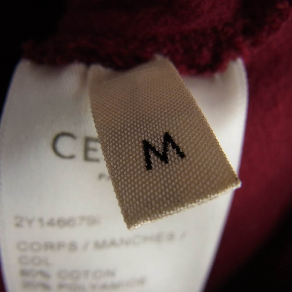 CELINE セリーヌ 20SS エディ期 トリオンフ ロゴ刺繍 ベロア トラックジャケット ジャージ レッド系 M【中古】