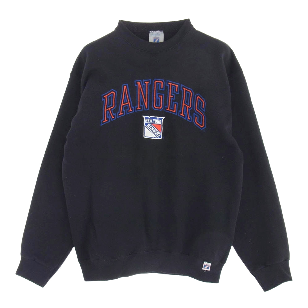 90s USA製 NHL NEW YORK RANGERS ニューヨークレンジャーズ プリントスウェット シャツ トレーナー ブラック系 L ブラック系 L【中古】