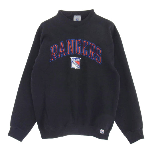 90s USA製 NHL NEW YORK RANGERS ニューヨークレンジャーズ プリントスウェット シャツ トレーナー ブラック系 L ブラック系 L【中古】