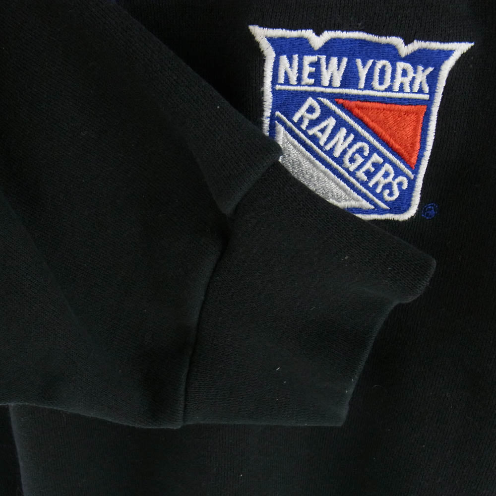 90s USA製 NHL NEW YORK RANGERS ニューヨークレンジャーズ プリントスウェット シャツ トレーナー ブラック系 L ブラック系 L【中古】
