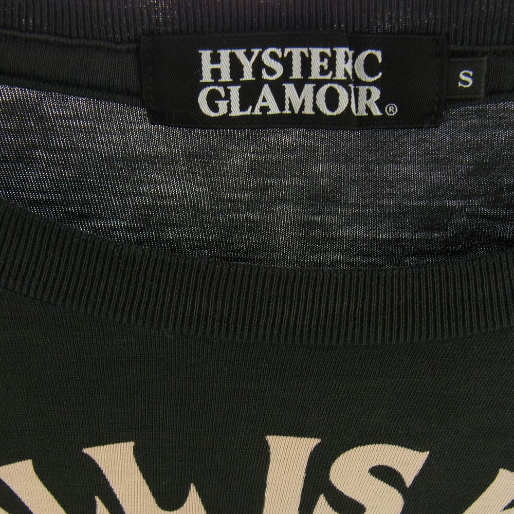 HYSTERIC GLAMOUR ヒステリックグラマー フロントプリント ロングスリーブ カットソー 長袖 ブラック系 S【中古】