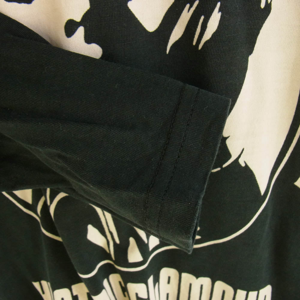 HYSTERIC GLAMOUR ヒステリックグラマー フロントプリント ロングスリーブ カットソー 長袖 ブラック系 S【中古】