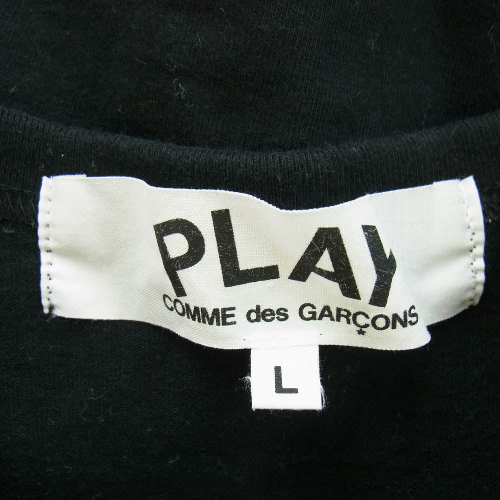 PLAY COMME des GARCONS プレイコムデギャルソン AD2022/4 AZ-T118 ハート ワッペン ロングスリーブ カットソー 長袖 ブラック系 L【中古】