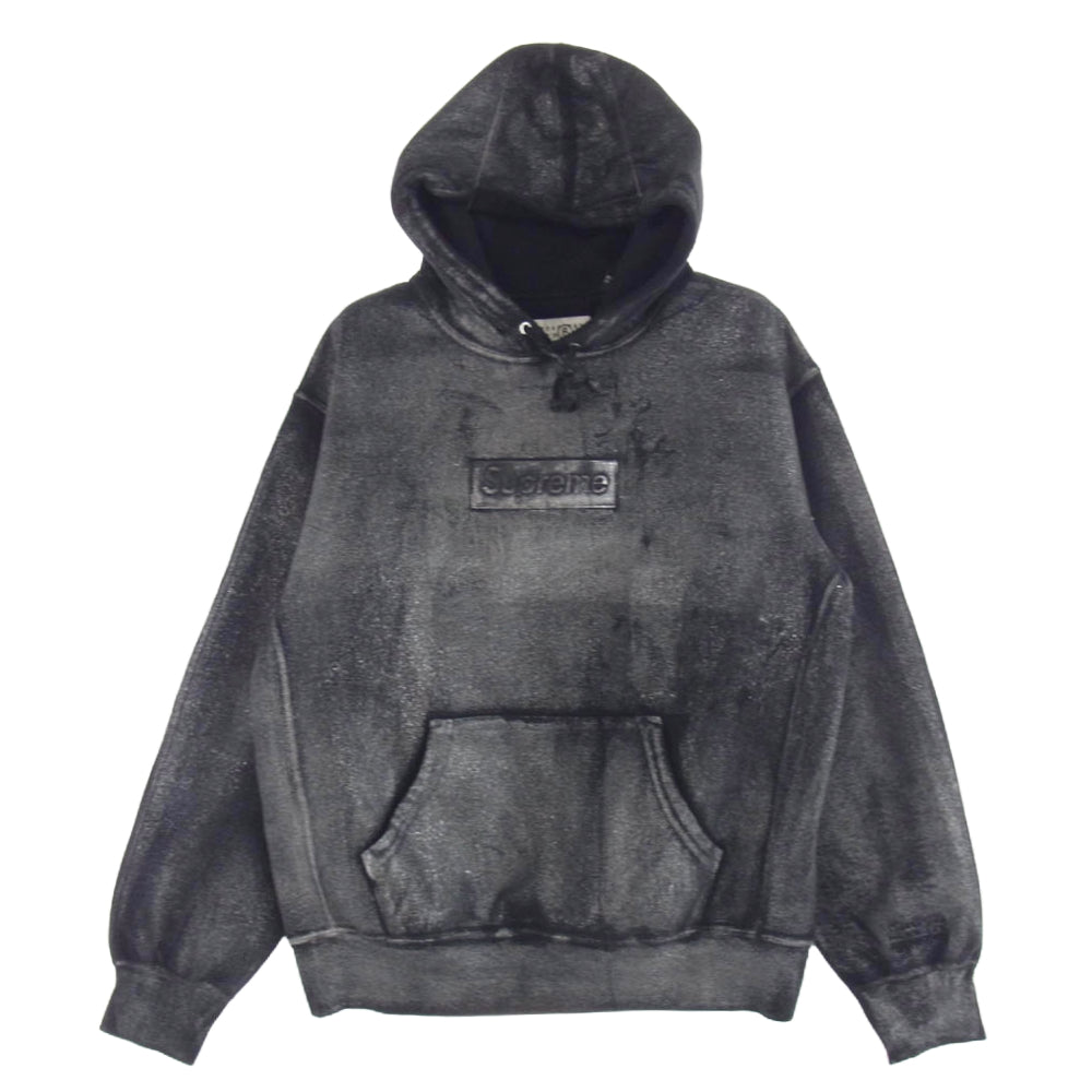 Supreme シュプリーム 24SS × MM6 Maison Margiela メゾン マルジェラ Foil Box Logo Hooded Sweatshirt フォイル ボックスロゴ パーカー ブラック系 グレー系 S【中古】