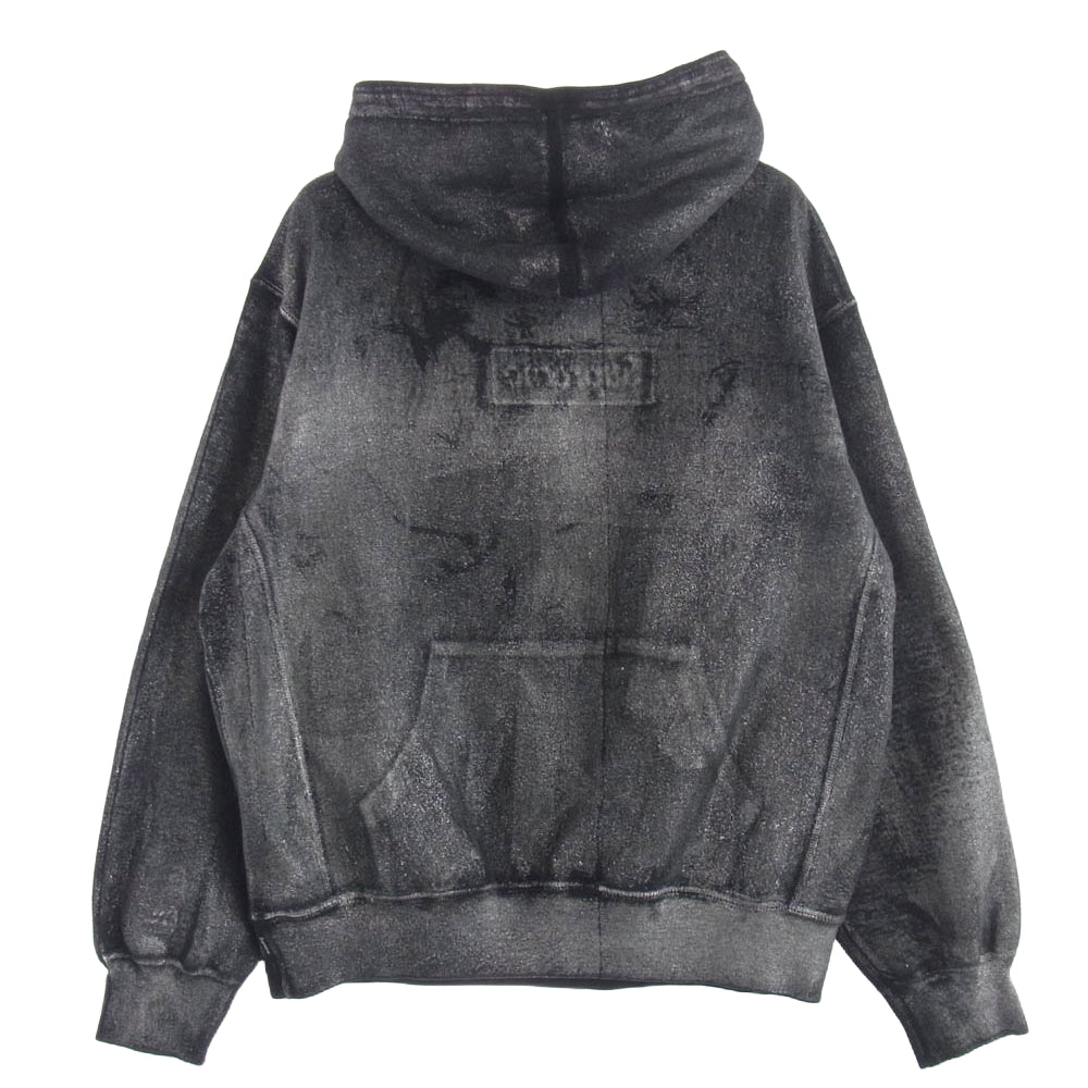 Supreme シュプリーム 24SS × MM6 Maison Margiela メゾン マルジェラ Foil Box Logo Hooded Sweatshirt フォイル ボックスロゴ パーカー ブラック系 グレー系 S【中古】