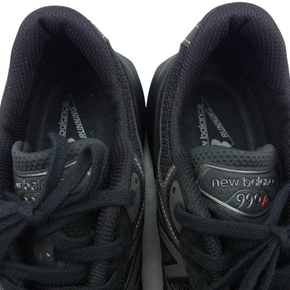 NEW BALANCE ニューバランス U990BB6 TRIPLE BLACK トリプルブラック スエード ローカット スニーカー ブラック系 28.5cm【極上美品】【中古】