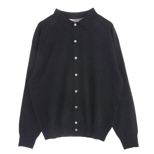 crepuscule クレプスキュール Knit Shirt L/S ニットシャツ 襟付き ボタン カーディガン ブラック系 SIZE 1【中古】