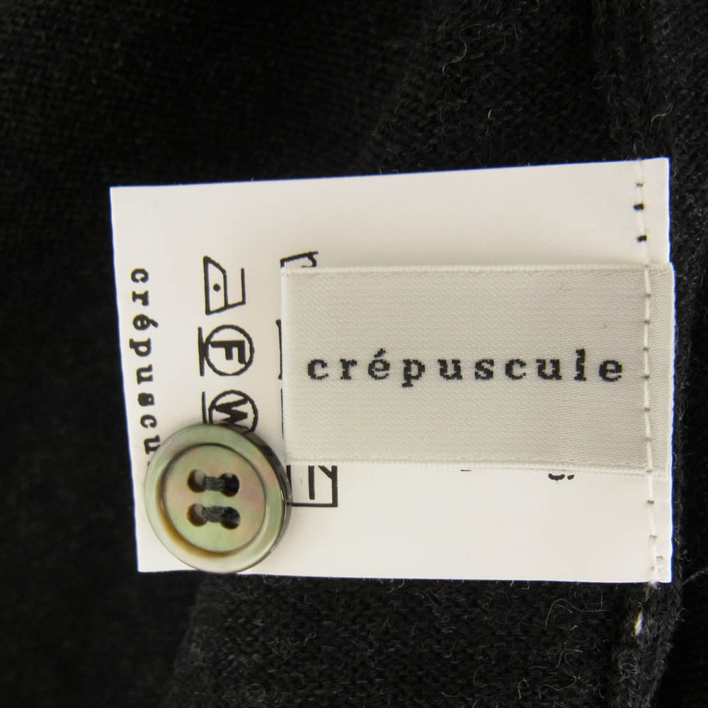 crepuscule クレプスキュール Knit Shirt L/S ニットシャツ 襟付き ボタン カーディガン ブラック系 SIZE 1【中古】