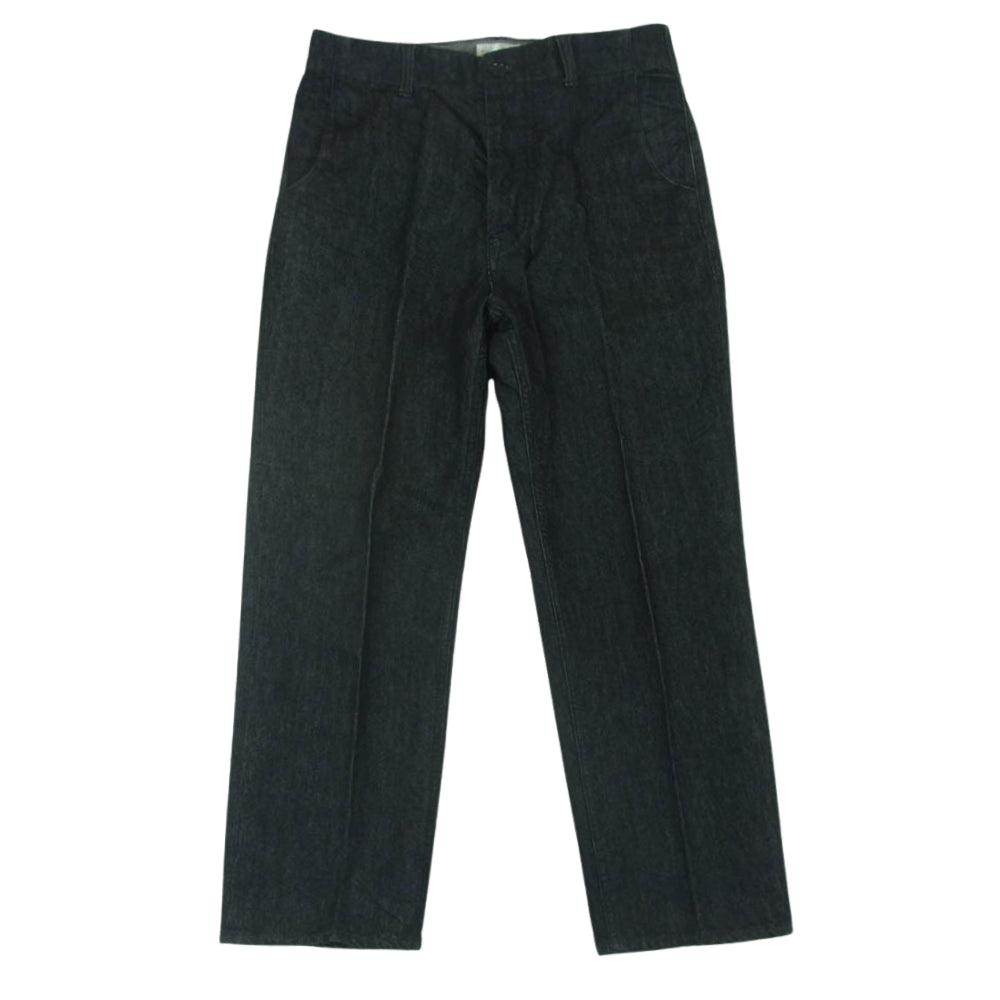 STILL BY HAND スティルバイハンド DN01211 paper denim ペーパー デニム シンチバック パンツ ブラック系 44【中古】