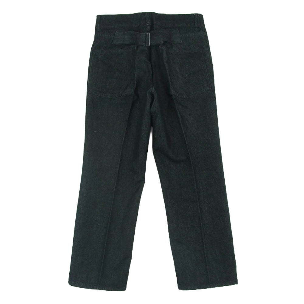 STILL BY HAND スティルバイハンド DN01211 paper denim ペーパー デニム シンチバック パンツ ブラック系 44【中古】