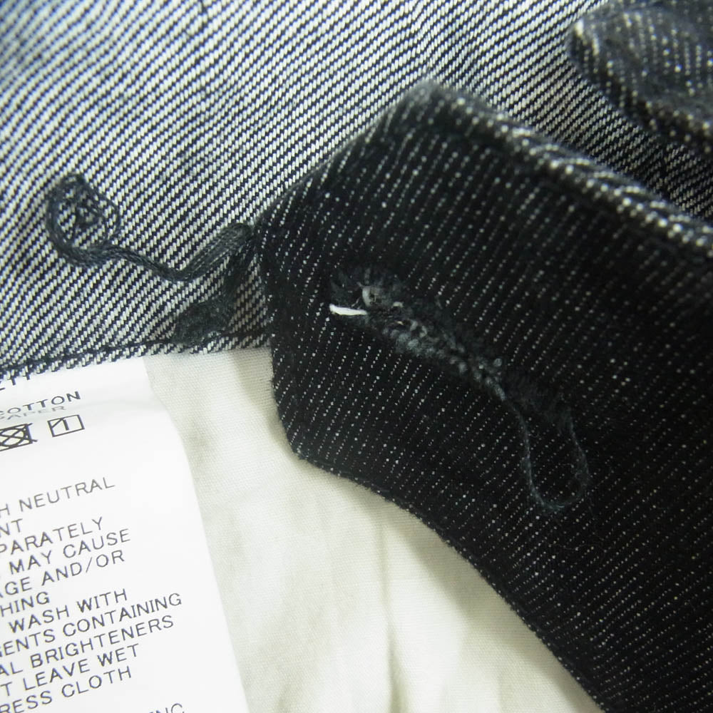 STILL BY HAND スティルバイハンド DN01211 paper denim ペーパー デニム シンチバック パンツ ブラック系 44【中古】