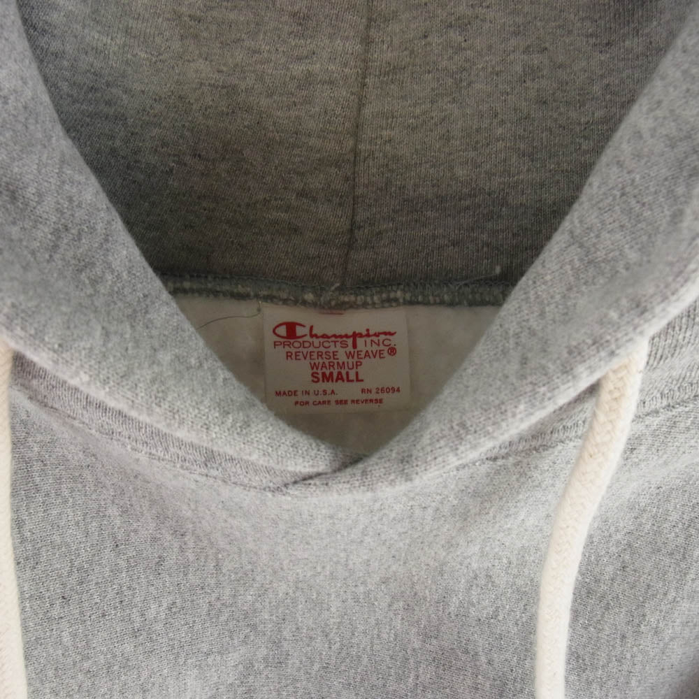 Champion チャンピオン USA製 赤タグ 復刻 リバースウィーブ フーデッド スウェット シャツ パーカー S グレー系 S【中古】