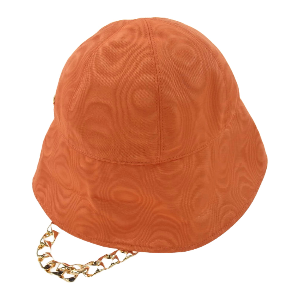 GUCCI グッチ 729128 729128 3HAPM チェーン付き バケットハット オレンジ系 L 58cm【新古品】【未使用】【中古】