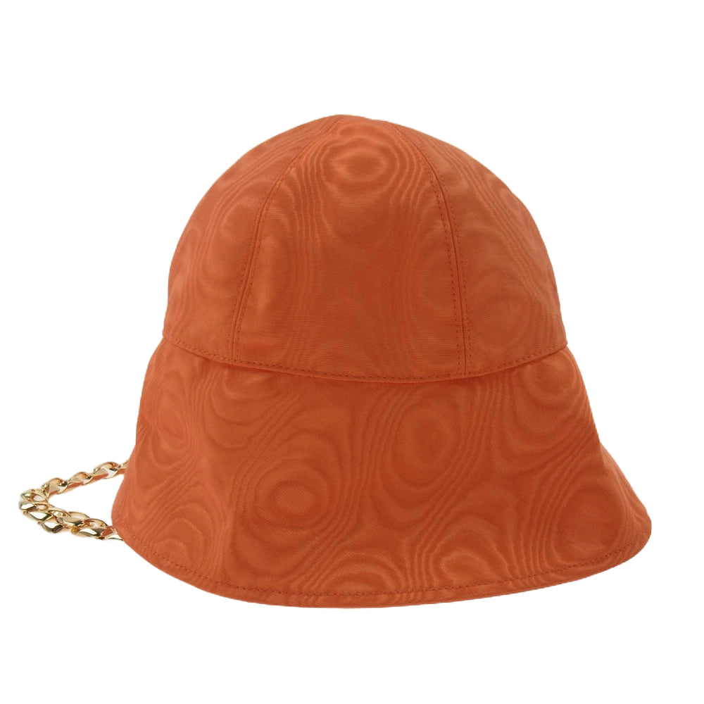 GUCCI グッチ 729128 729128 3HAPM チェーン付き バケットハット オレンジ系 L 58cm【新古品】【未使用】【中古】