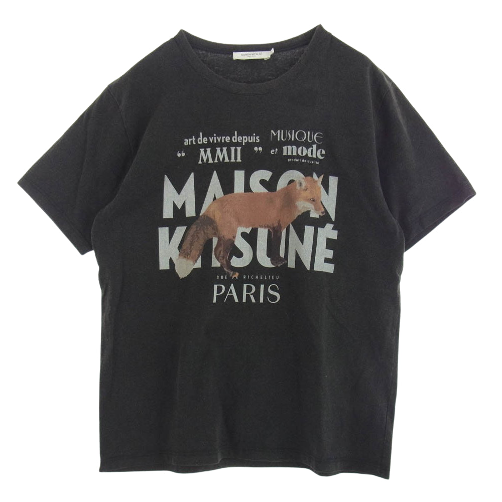 MAISON KITSUNE メゾンキツネ KMM32770 JP EXCLUSIVE FOX TEE ジャパン エクスクルーシブ フォックス Tシャツ 半袖 カットソー グレー系 XL【中古】