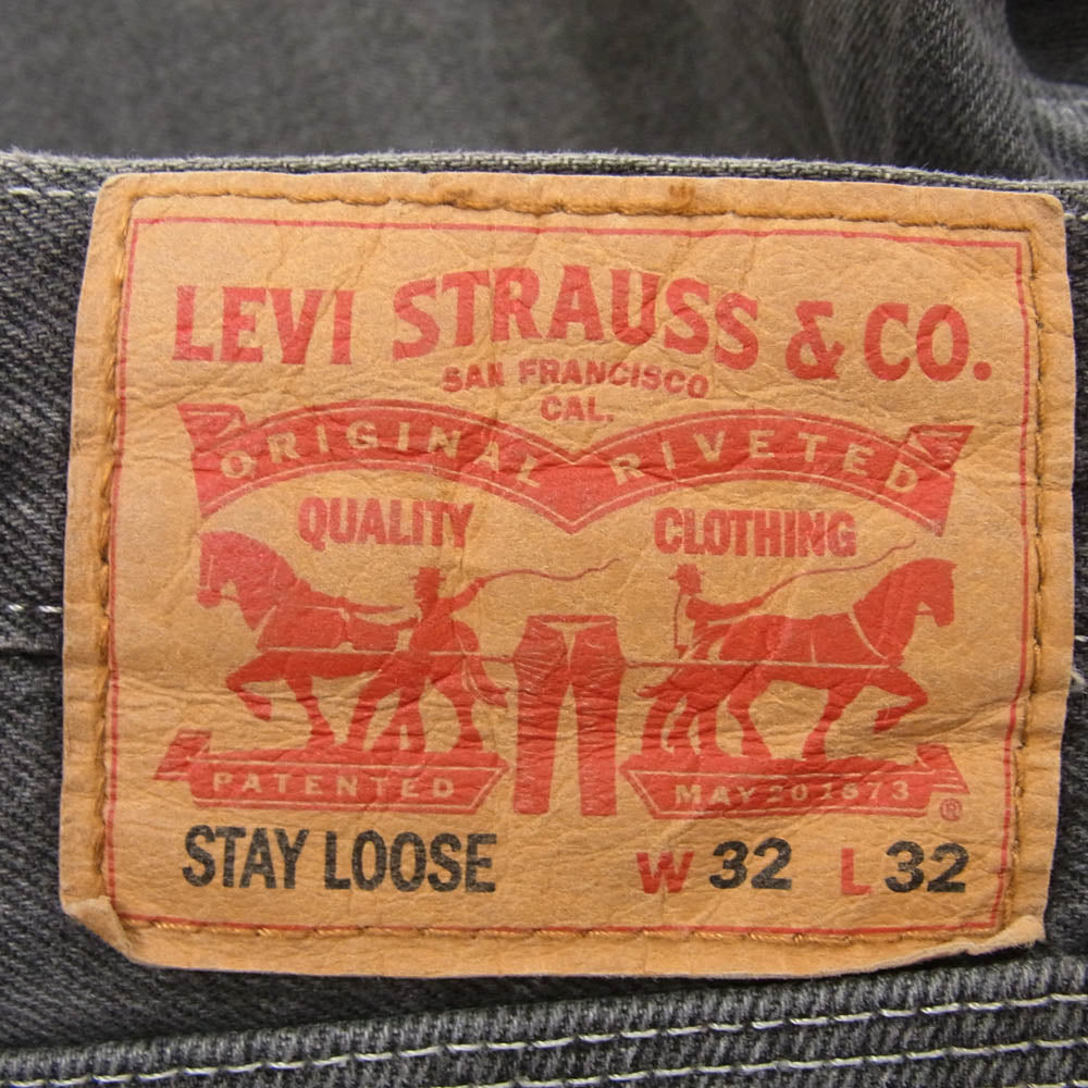 Levi's リーバイス STAY LOOSE ワイドストレート ペインター デニム パンツ ブラック系 32【中古】