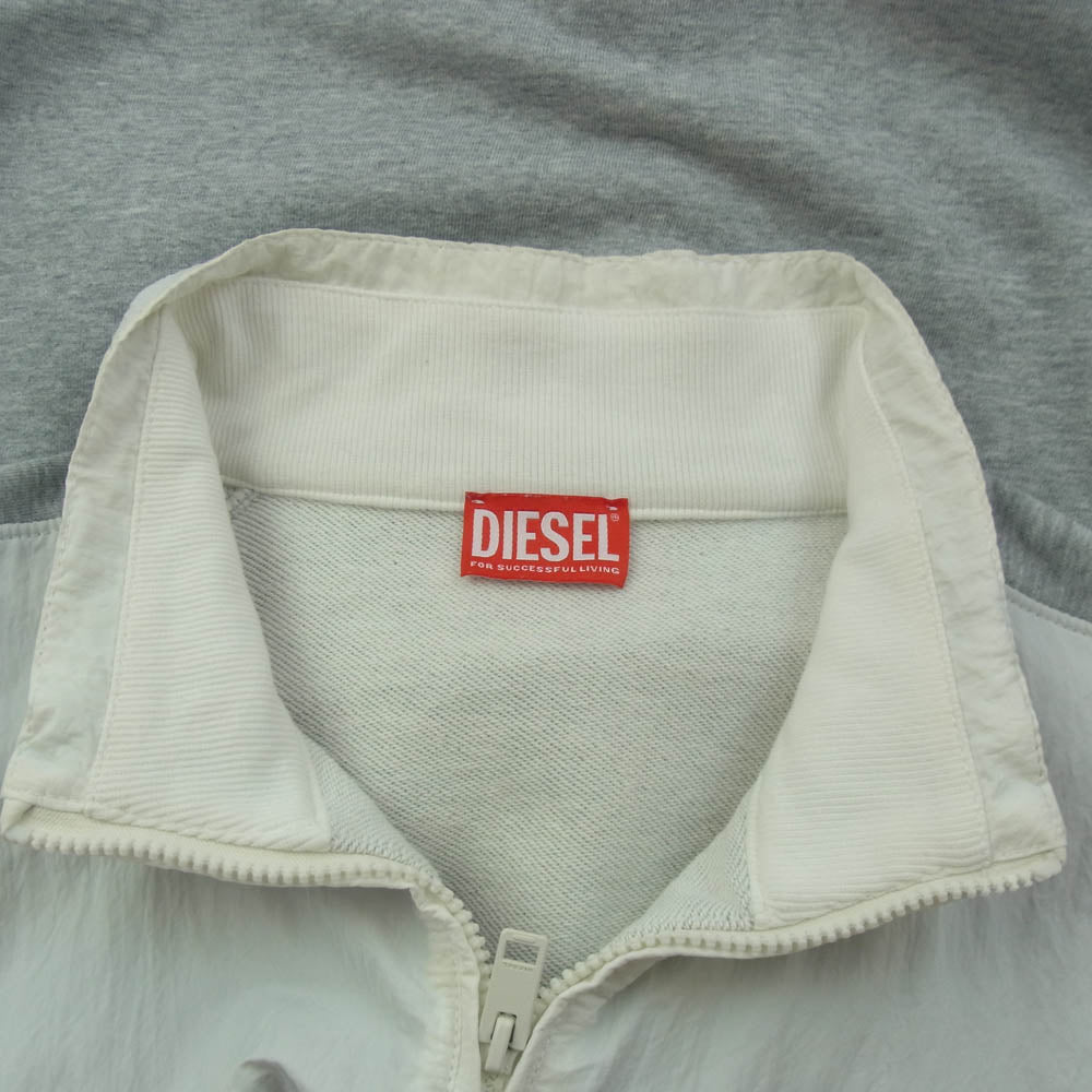DIESEL ディーゼル A12755 S-BERTO-ZIP 切替 ジップアップ ナイロン ジャケット グレー系 L【中古】
