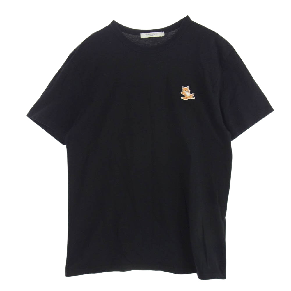 MAISON KITSUNE メゾンキツネ GU00154KJ0010 チラックス フォックス 刺? Tシャツ 半袖 カットソー ブラック系 XL【中古】