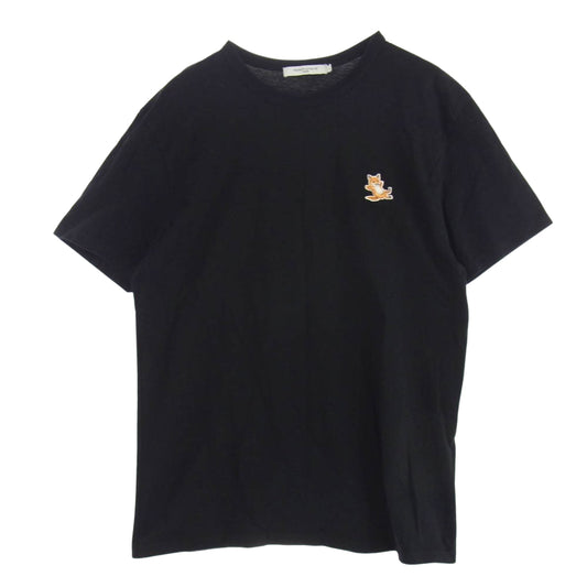 MAISON KITSUNE メゾンキツネ GU00154KJ0010 チラックス フォックス 刺? Tシャツ 半袖 カットソー ブラック系 XL【中古】