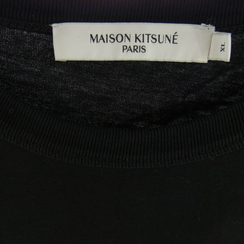 MAISON KITSUNE メゾンキツネ GU00154KJ0010 チラックス フォックス 刺? Tシャツ 半袖 カットソー ブラック系 XL【中古】