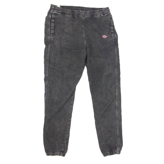 DIESEL ディーゼル A03932 Tapered D-Lab Track Denim Dロゴ ウォッシュ加工 デニム スウェット パンツ ブラック系 L【中古】