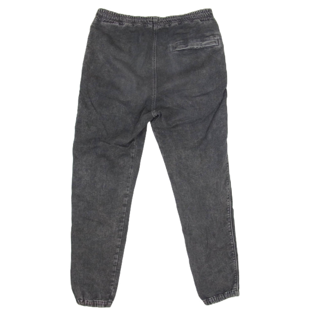 DIESEL ディーゼル A03932 Tapered D-Lab Track Denim Dロゴ ウォッシュ加工 デニム スウェット パンツ ブラック系 L【中古】