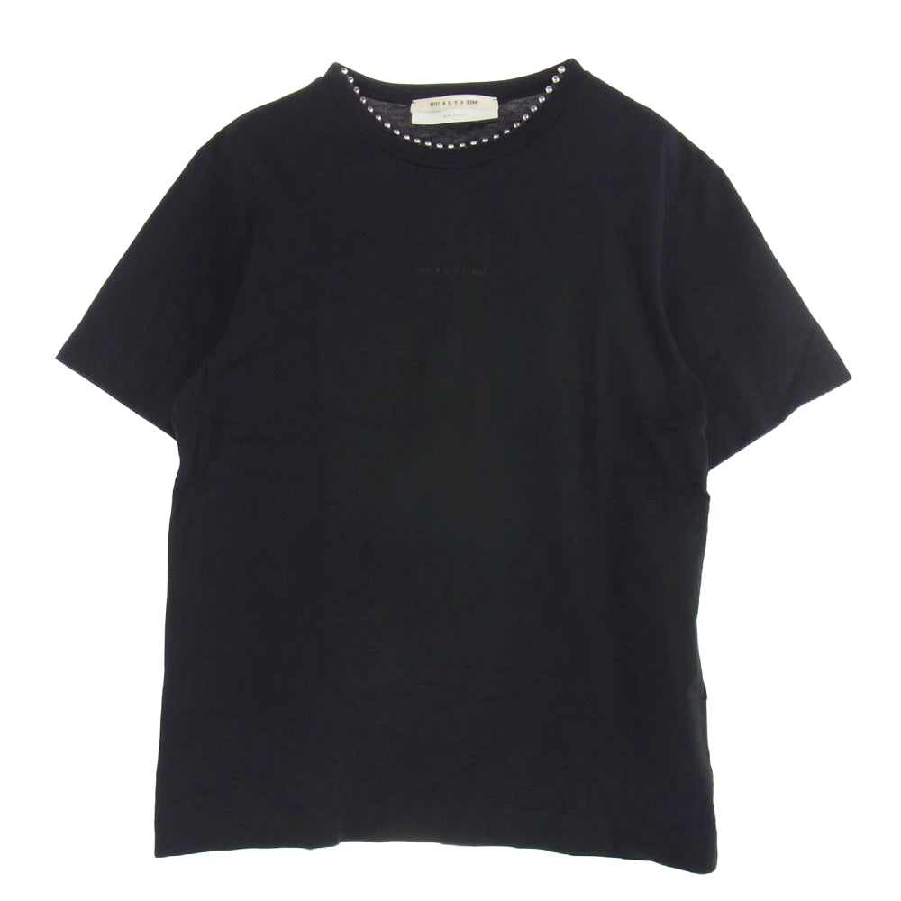 アリクス スタッズ ネックビーズ付き ロゴプリント 半袖 クルーネック Tシャツ カットソー ブラック系 L【中古】